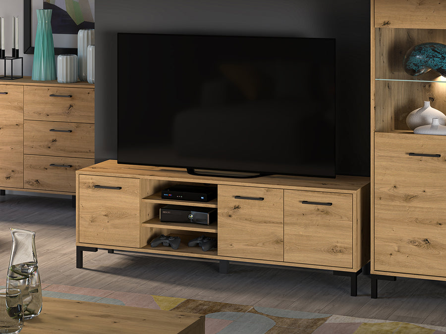 TV-Schrank – NEVIO 20 – Moderner Lowboard mit Holzoptik