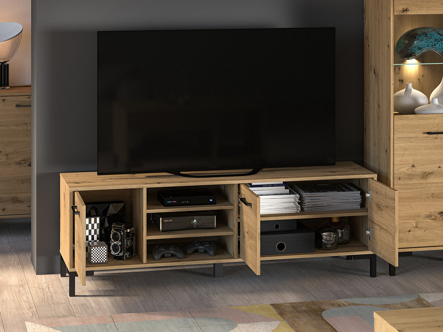 TV-Schrank – NEVIO 20 – Moderner Lowboard mit Holzoptik
