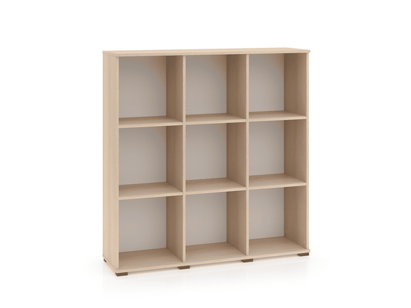 Büroregal – ODELIS 06 – Offenes Regal mit neun Fächern in hellem Holz-Design