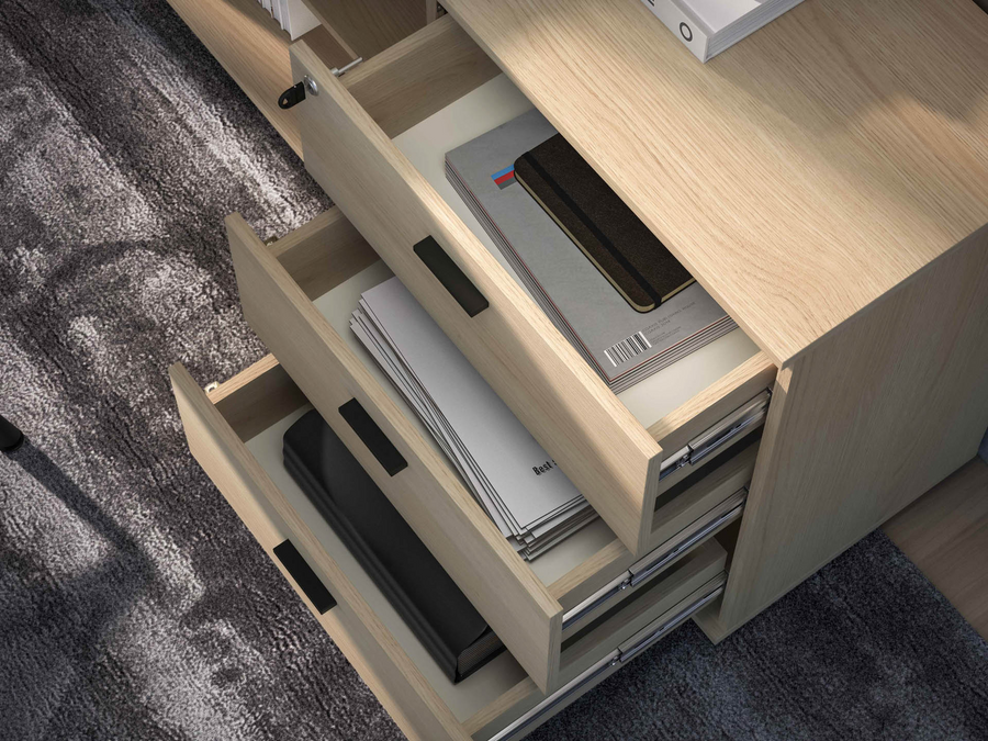Eckschreibtisch – ODELIS 09 – Ergonomischer Arbeitstisch mit integriertem Stauraum