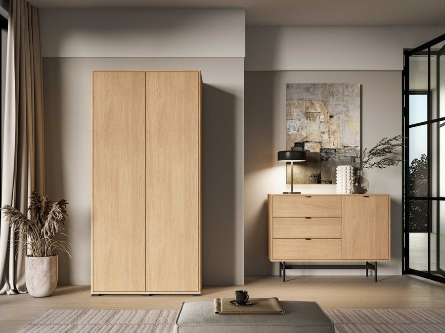 Kleiderschrank – REYNOS 01 – Stilvolle Stauraumlösung in natürlicher Holzoptik