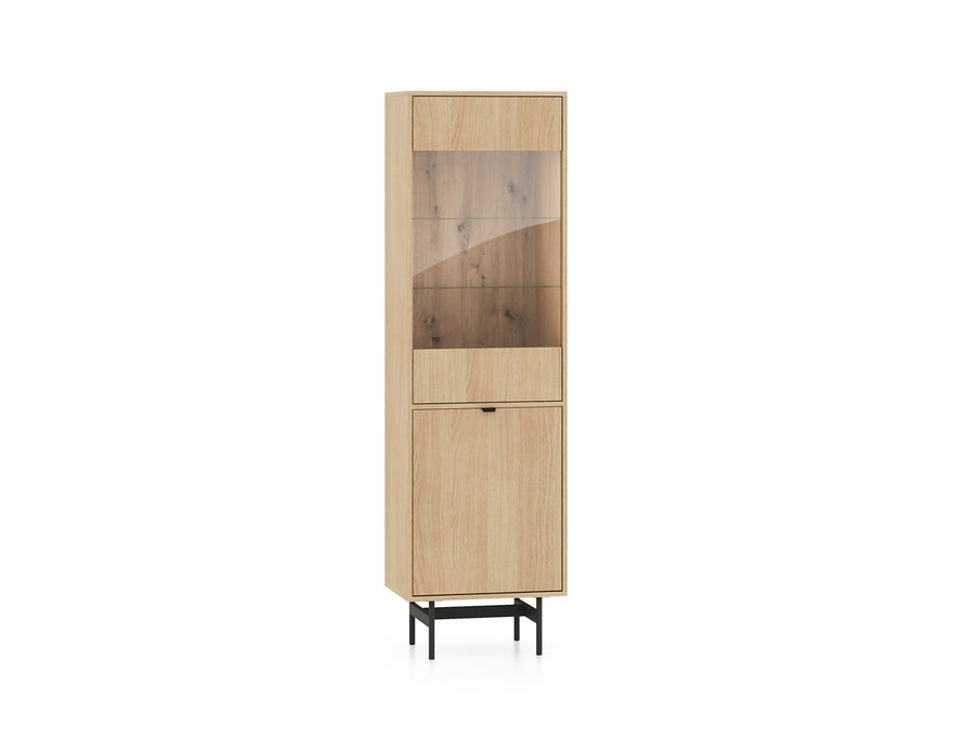 Vitrine – REYNOS 02 – Elegantes Stauraumwunder in natürlicher Holzoptik