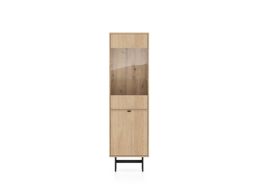 Vitrine – REYNOS 02 – Elegantes Stauraumwunder in natürlicher Holzoptik