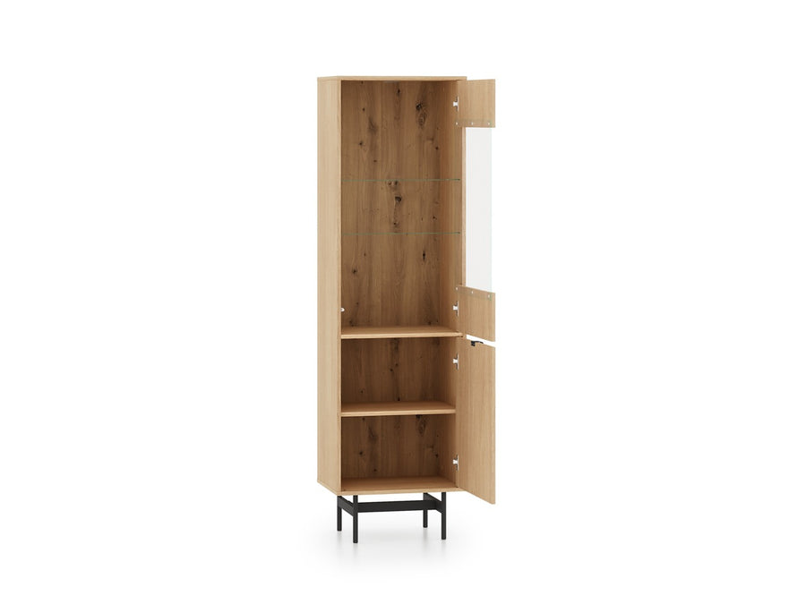 Vitrine – REYNOS 02 – Elegantes Stauraumwunder in natürlicher Holzoptik