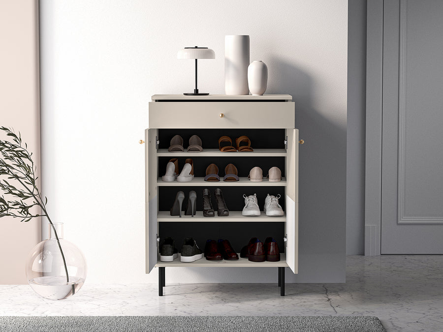 Schuhschrank – SOPHIE 14 – Moderner Flurschrank mit Doppeltüren und Schublade