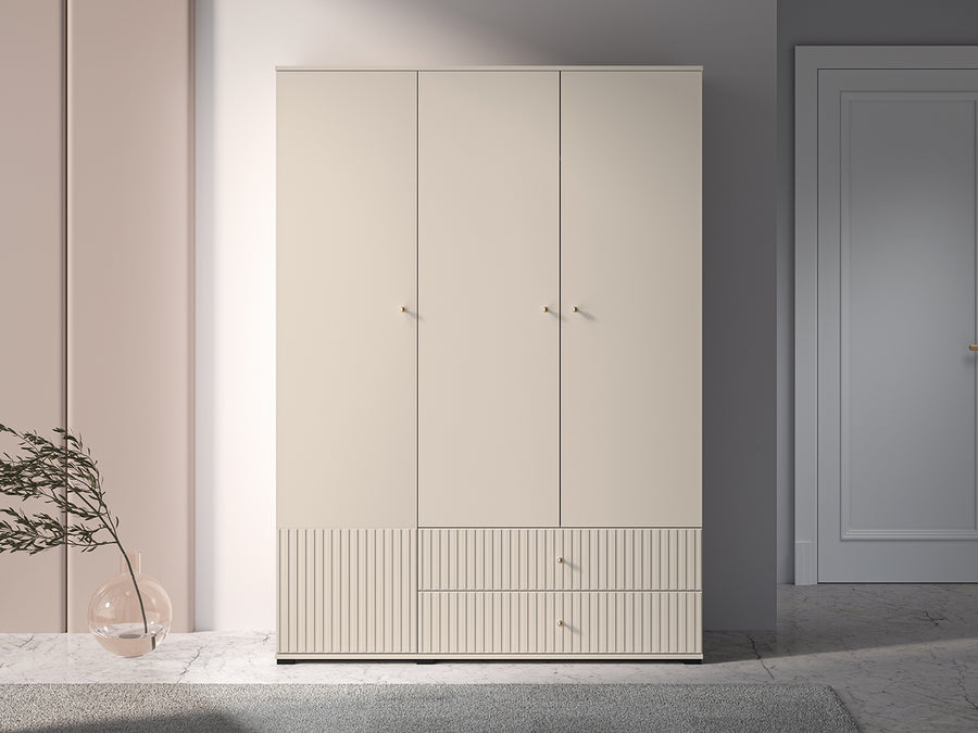 Kleiderschrank – SOPHIE 22 – Moderner Drehtürenschrank mit Schubladen und MDF-Front