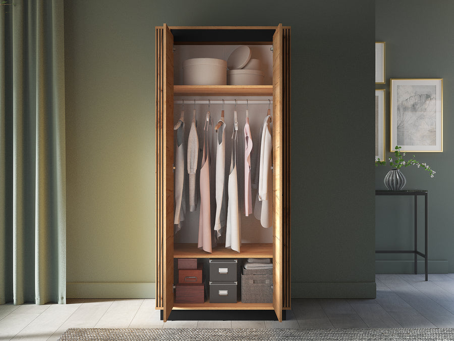 Kleiderschrank – URSO 03 – Eleganter Stauraum im modernen Holz-Look