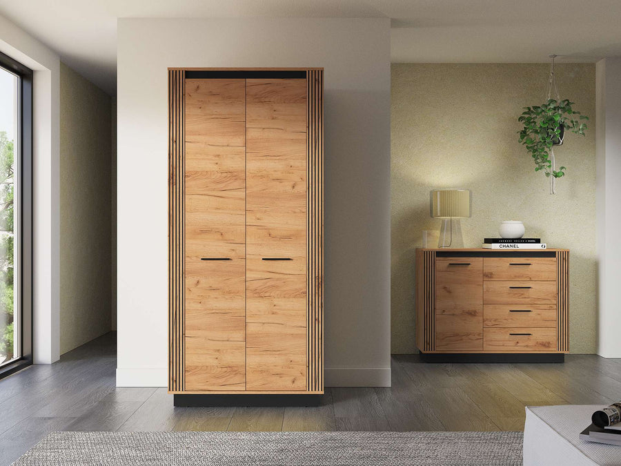 Kleiderschrank – URSO 03 – Eleganter Stauraum im modernen Holz-Look