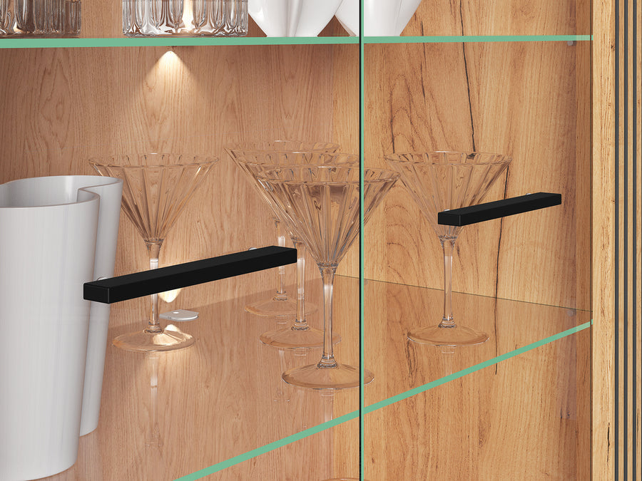 Vitrinenschrank – URSO – Eleganter Glasvitrine mit Holzoptik