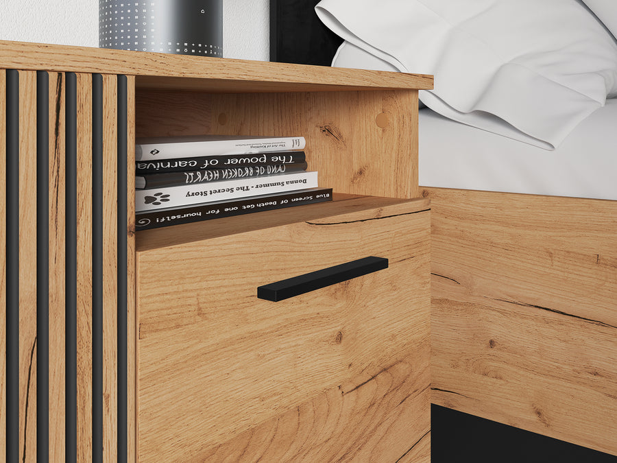 Nachttisch – URSO 09 – Moderner Beistelltisch mit Holzoptik