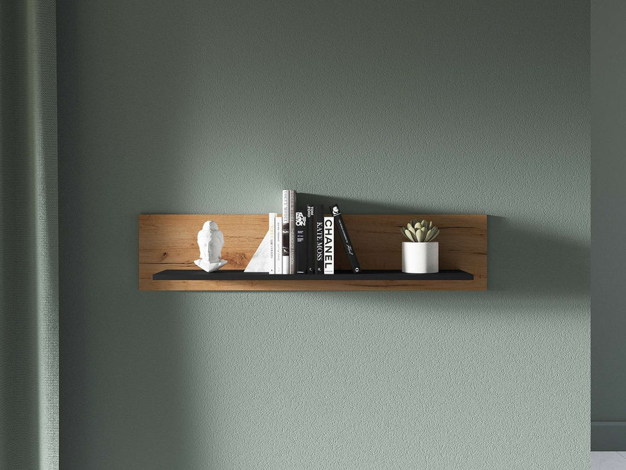 Wandregal – URSO 12 – Moderner Wand-Regalboden mit Holzoptik
