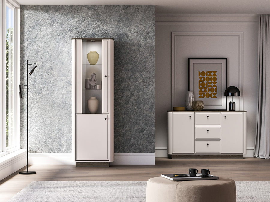 Vitrine – VILAVIO 01 – Elegantes Design mit sanften Rundungen