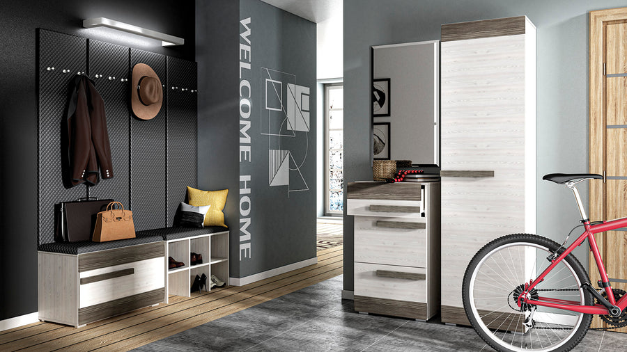 Wandgarderobe – BLANCO 25N – Gepolstertes Garderobenpaneel mit rautenförmiger Steppung