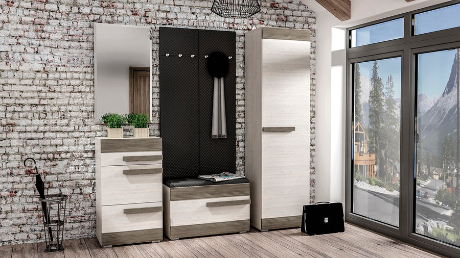 Wandgarderobe – BLANCO 25N – Gepolstertes Garderobenpaneel mit rautenförmiger Steppung