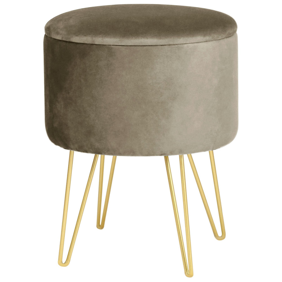 Sitzhocker – LILI – Elegante Samtpouf mit Stauraum und Deckel