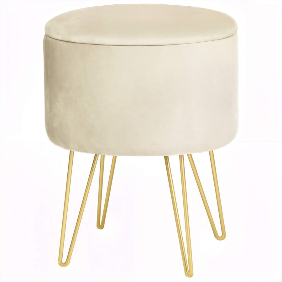 Sitzhocker – LILI – Elegante Samtpouf mit Stauraum und Deckel