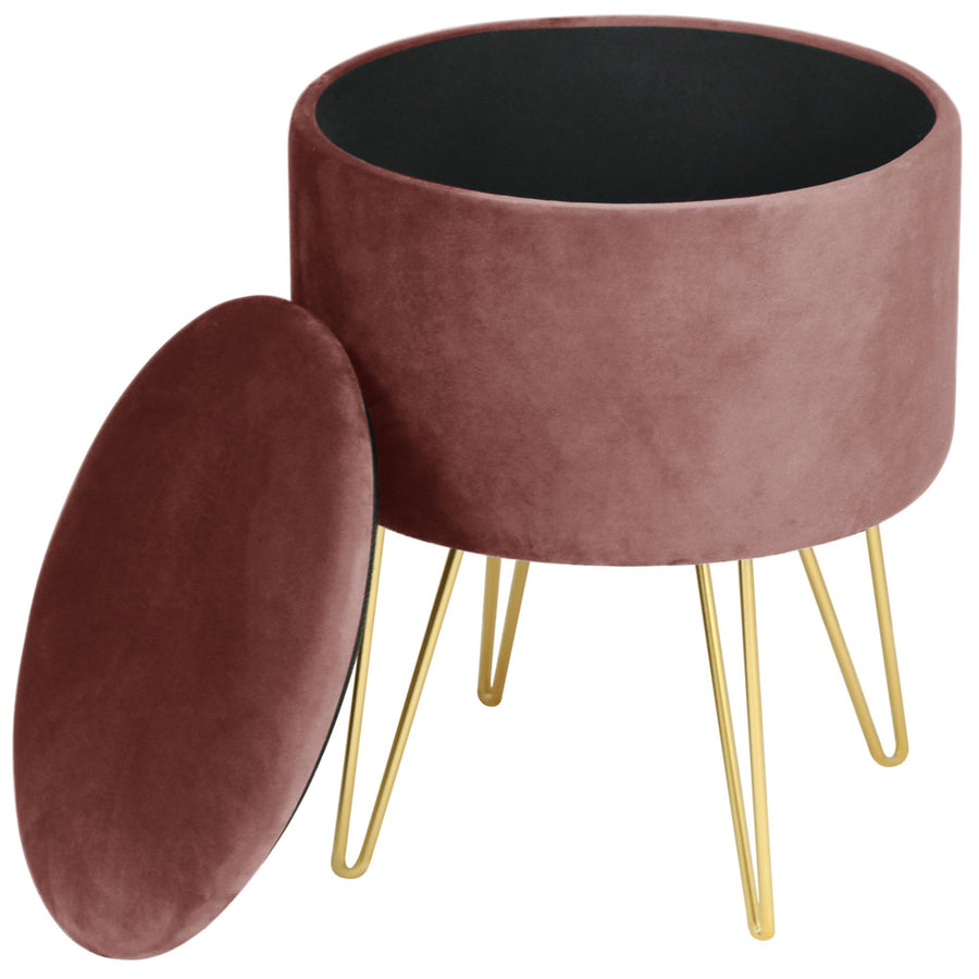 Sitzhocker – LILI – Elegante Samtpouf mit Stauraum und Deckel