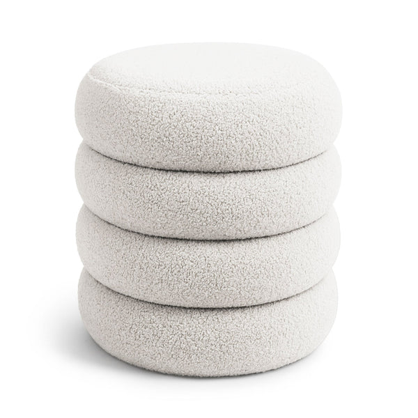 Sitzhocker – SNUGGO – Weicher Teddy Hocker mit Stauraum im modernen Design