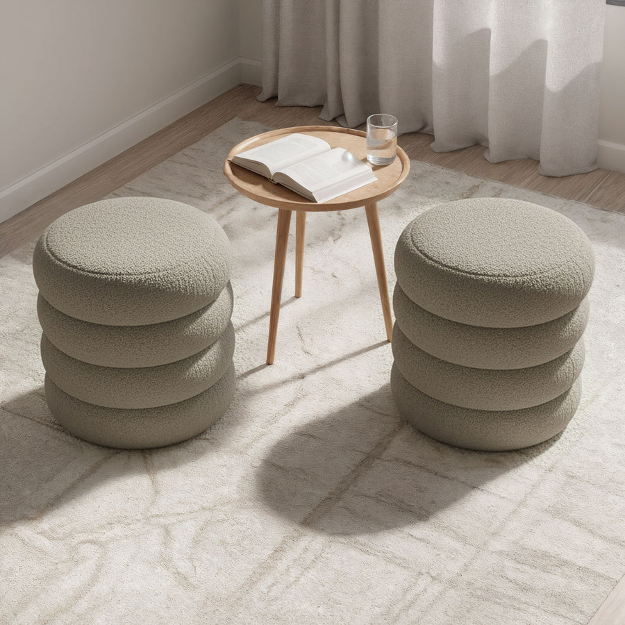 Sitzhocker – SNUGGO – Weicher Teddy Hocker mit Stauraum im modernen Design