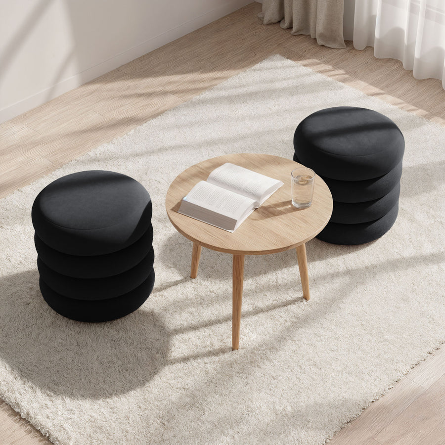 Sitzhocker – SNUGGO – Eleganter Samthocker mit Stauraum im modernen Design