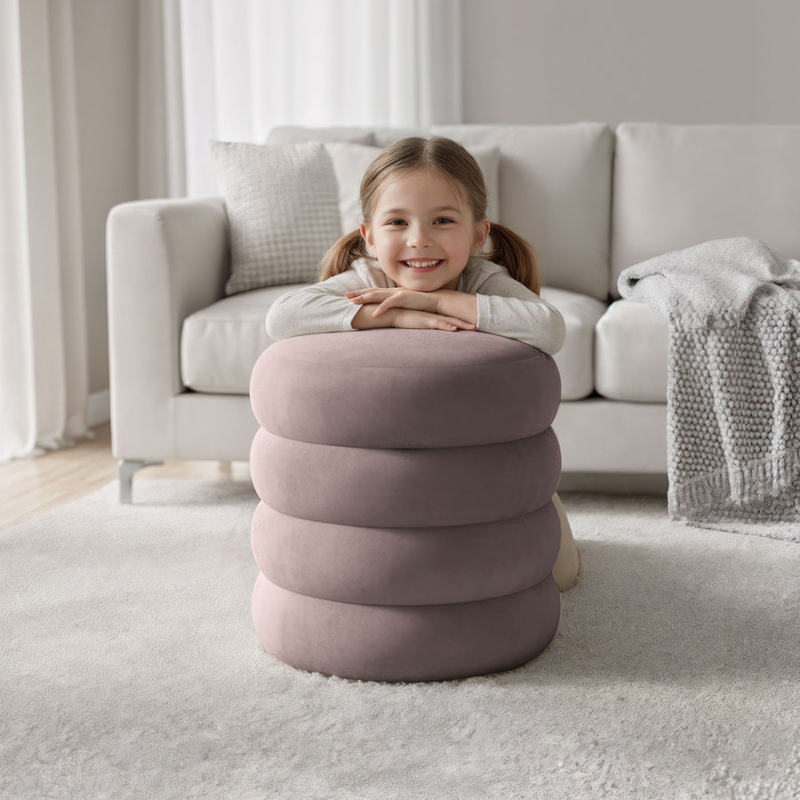 Sitzhocker – SNUGGO – Eleganter Samthocker mit Stauraum im modernen Design