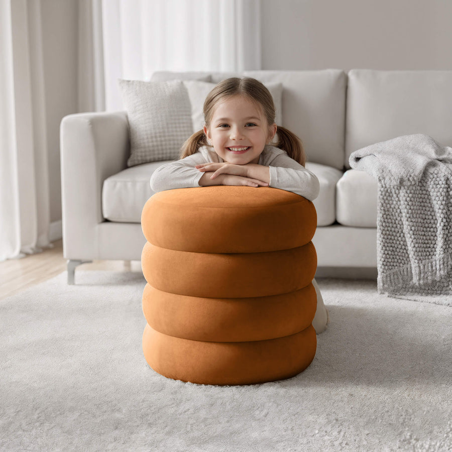 Sitzhocker – SNUGGO – Eleganter Samthocker mit Stauraum im modernen Design