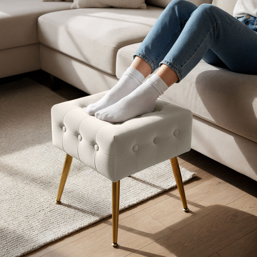 Sitzhocker – QUADRA – Eleganter Sitzhocker im modernen Glamour Stil