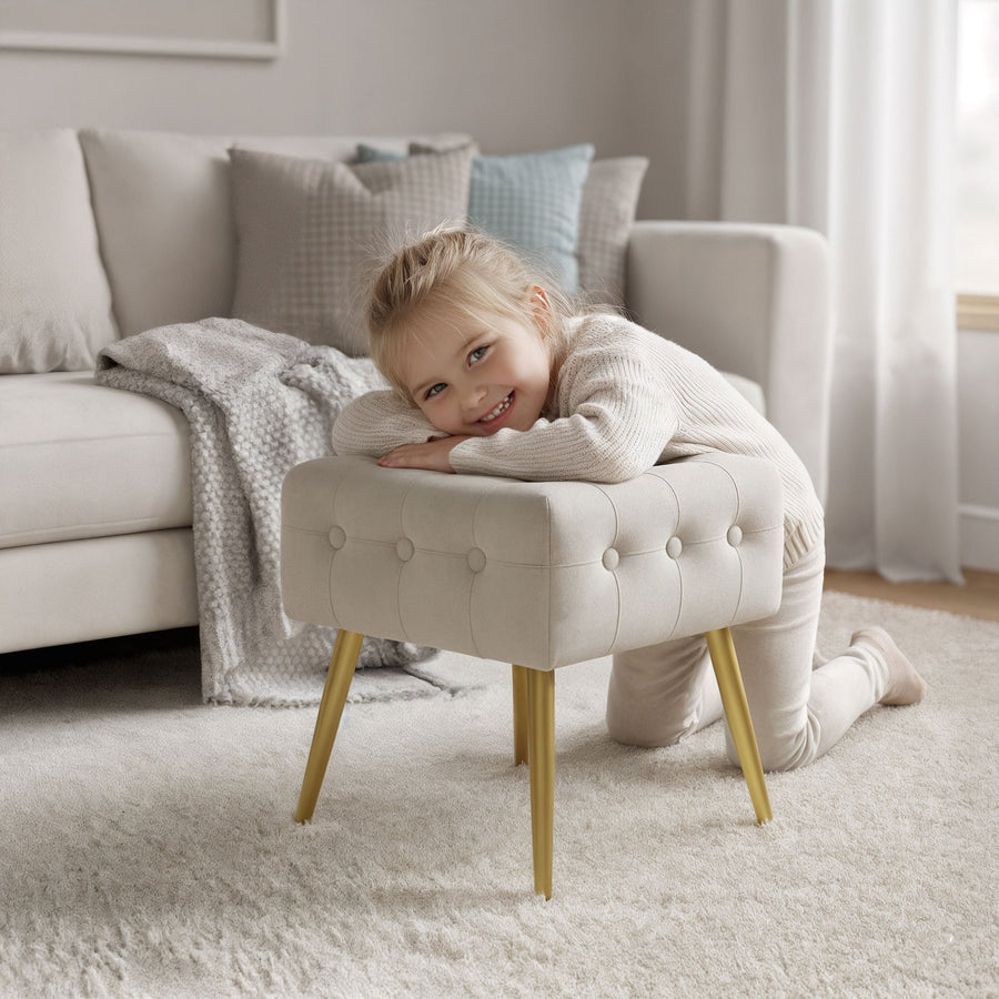 Sitzhocker – QUADRA – Eleganter Sitzhocker im modernen Glamour Stil