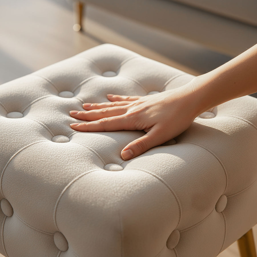 Sitzhocker – QUADRA – Eleganter Sitzhocker im modernen Glamour Stil