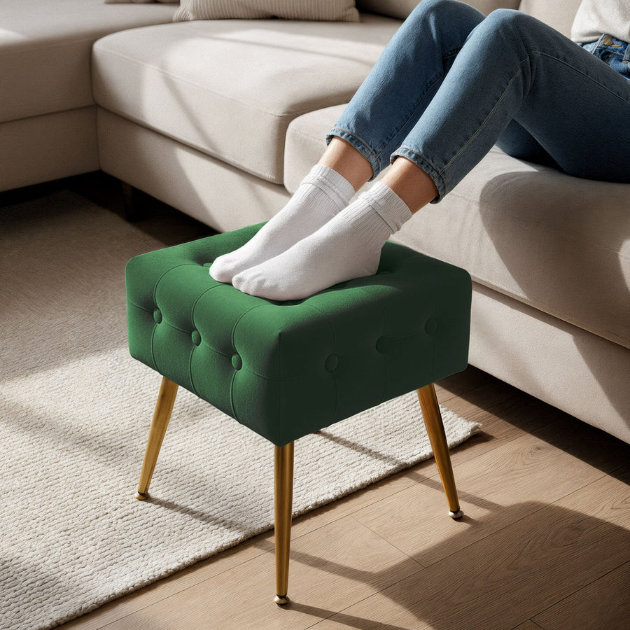 Sitzhocker – QUADRA – Eleganter Sitzhocker im modernen Glamour Stil