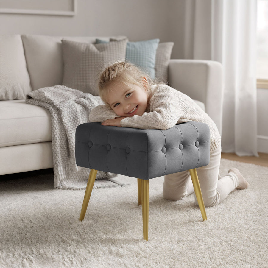 Sitzhocker – QUADRA – Eleganter Sitzhocker im modernen Glamour Stil