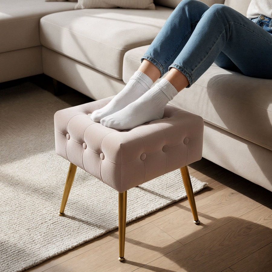 Sitzhocker – QUADRA – Eleganter Sitzhocker im modernen Glamour Stil
