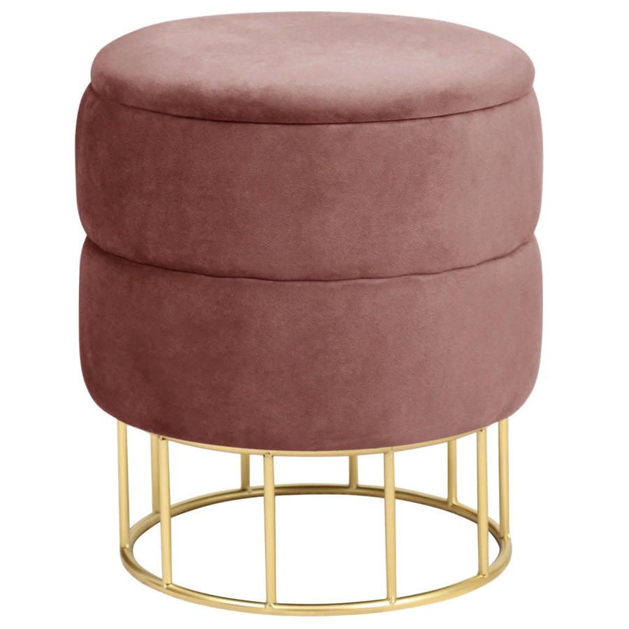 Sitzhocker – ELZA – Eleganter Samt Sitzhocker mit praktischem Stauraum
