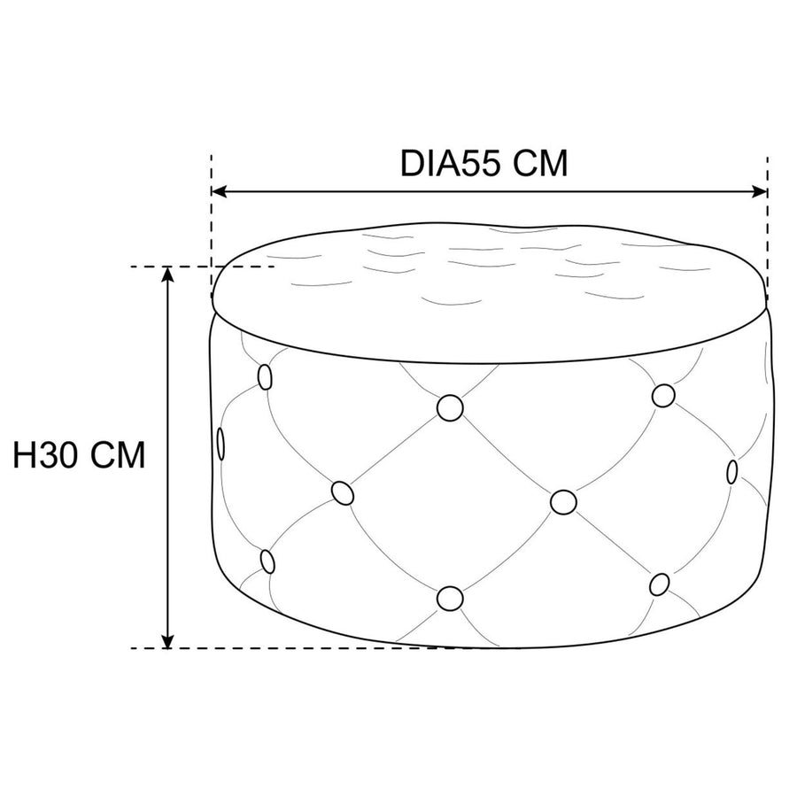 Sitzhocker – ALIA – Samt Pouf mit Stauraum und eleganter Steppung