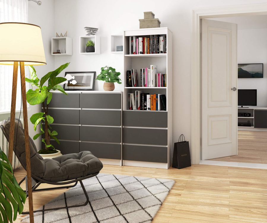 Regal – Modernes Standregal mit Schubladen und funktionalem Stauraum