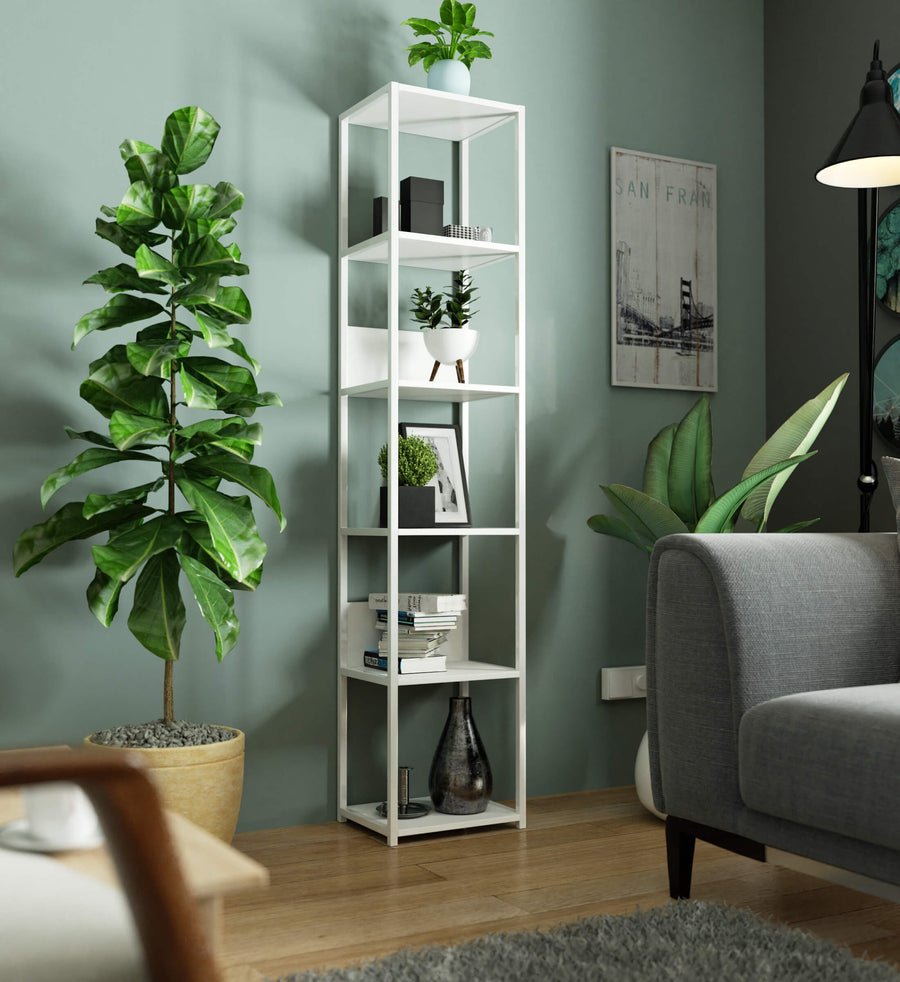 Regal – LOFT – Schmales Metallregal mit sechs offenen Ablagen