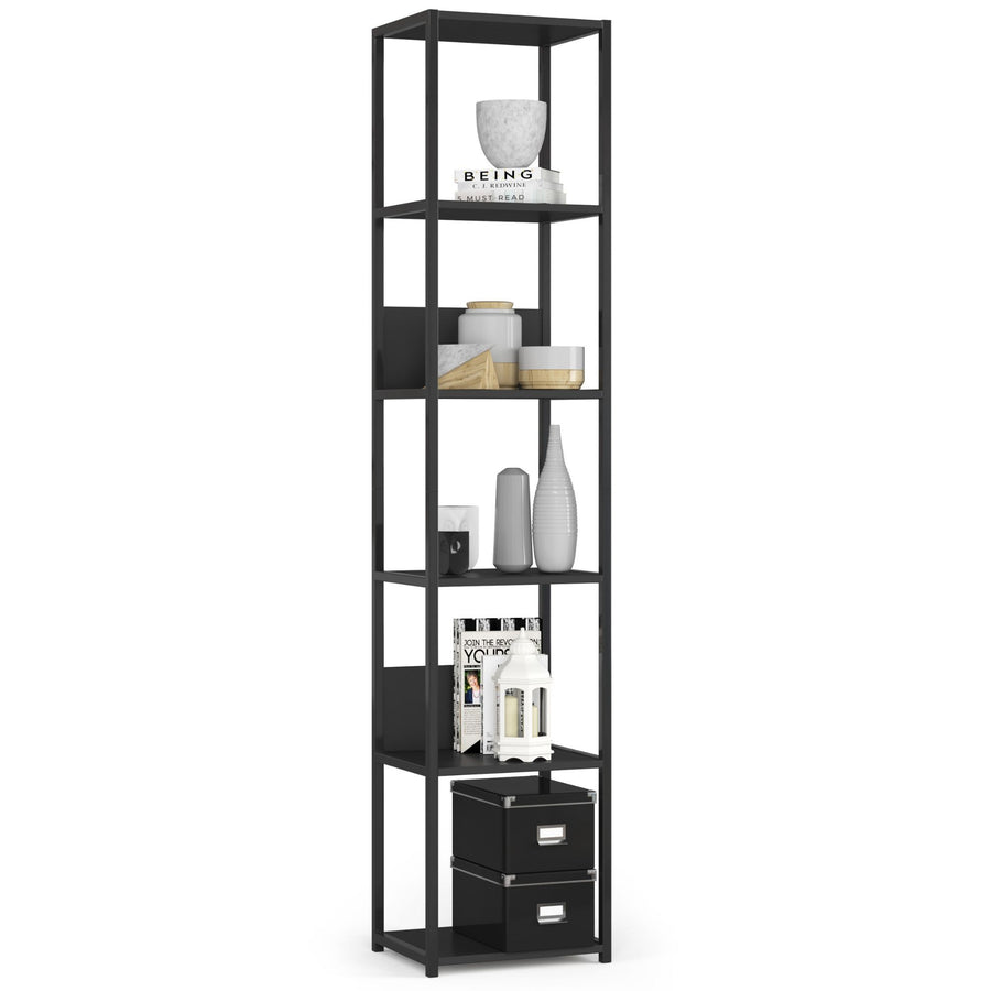Regal – LOFT – Schmales Metallregal mit sechs offenen Ablagen