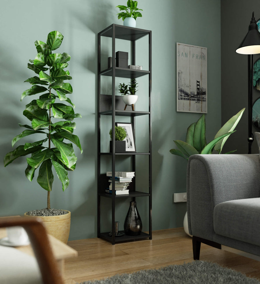 Regal – LOFT – Schmales Metallregal mit sechs offenen Ablagen