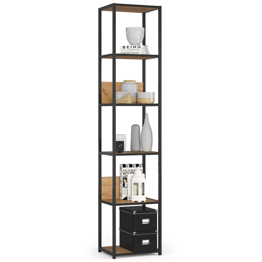 Regal – LOFT – Schmales Metallregal mit sechs offenen Ablagen