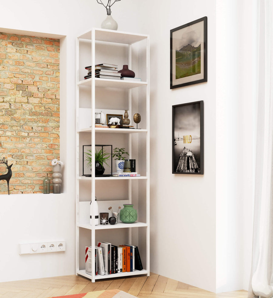 Regal – LOFT – Schmales Metallregal mit sechs offenen Ablagen