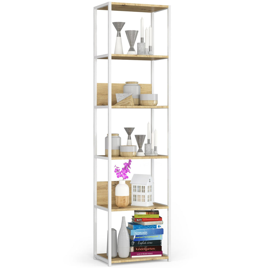 Regal – LOFT – Schmales Metallregal mit sechs offenen Ablagen