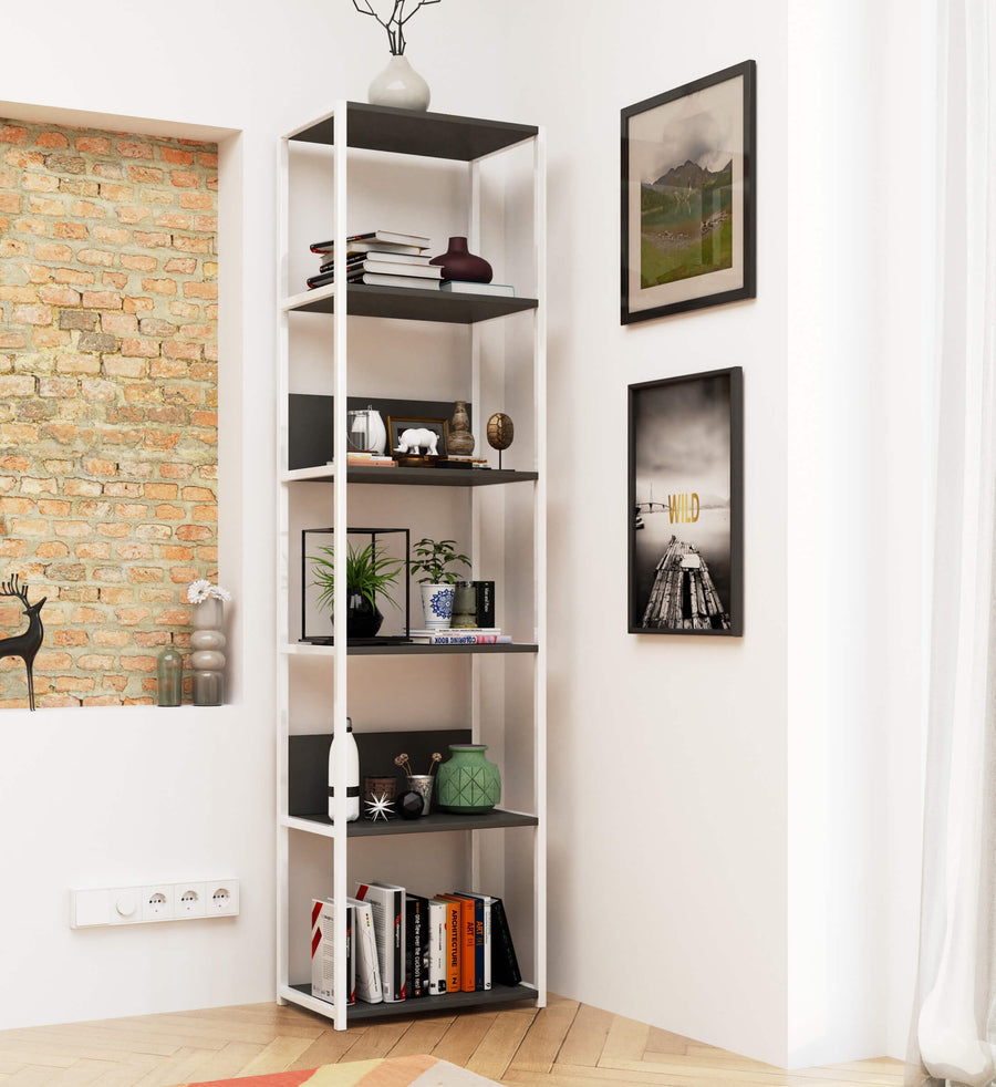 Regal – LOFT – Schmales Metallregal mit sechs offenen Ablagen