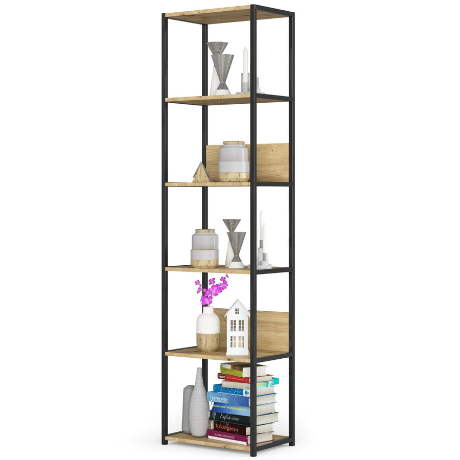 Regal – LOFT – Schmales Metallregal mit sechs offenen Ablagen