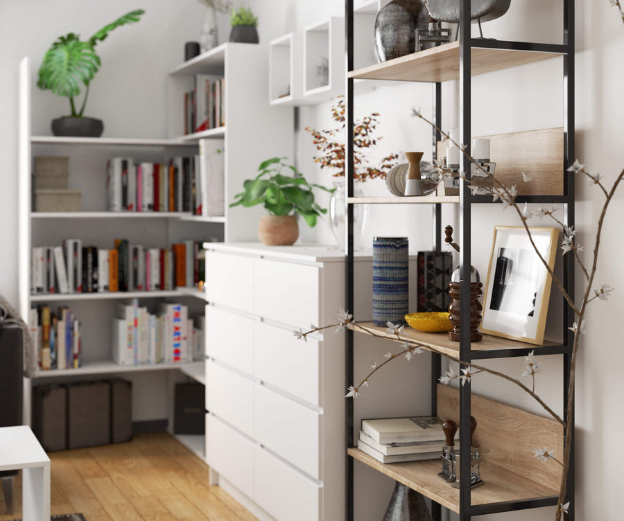 Regal – LOFT – Breites Metallregal mit sechs offenen Ablagen