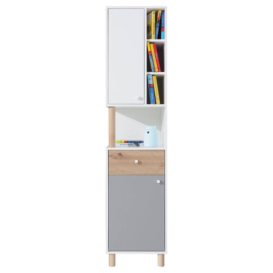 Schlafzimmer-Set – FARO – 5 Teile, Grau / Weiß, modern