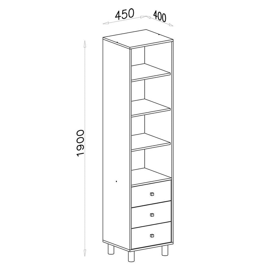 Schlafzimmer-Set – FARO – 7 Teile, Grau / Weiß