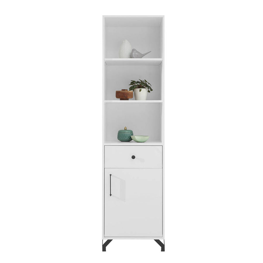 Schlafzimmer Set – 7 Teile – BERGEN System – Weiß – Modernes Komplettset für Schlaf- & Arbeitsbereich ohne Matratze