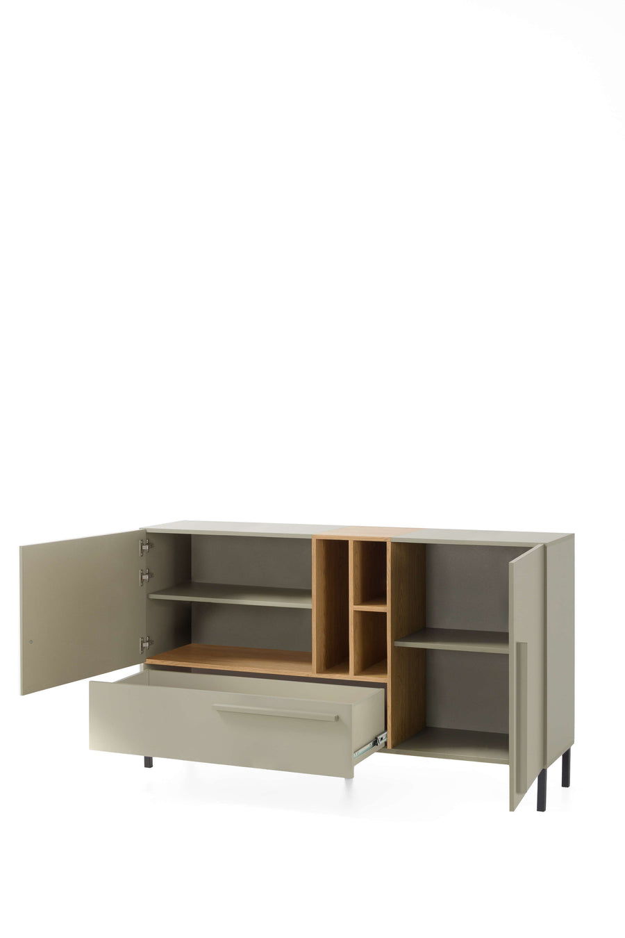 Schlafzimmer Set – 6 Teile – SERGIO System – Kaschmir – Funktionale Möbel ohne Matratze