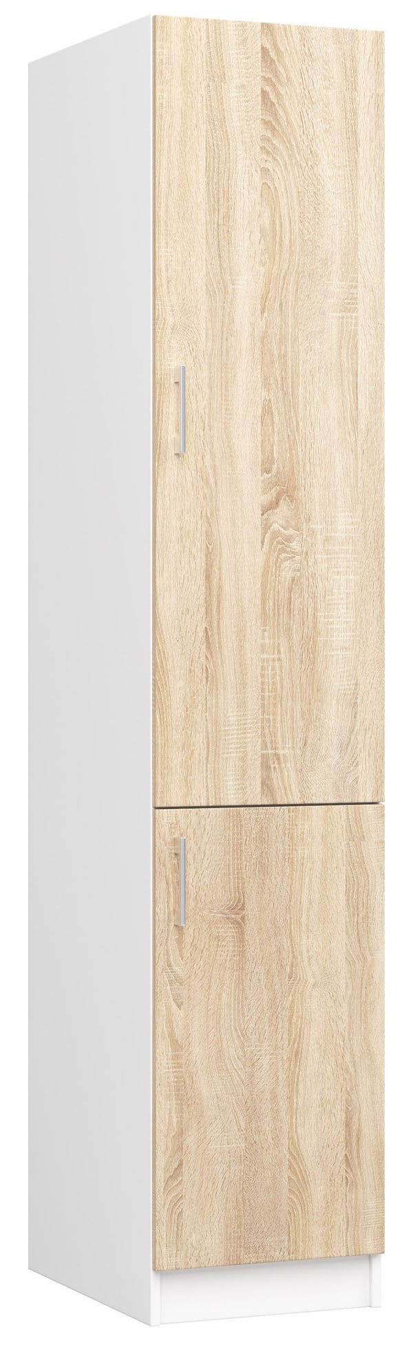 Hochschrank – LIMA – S40 / 205, Weiß / Sonoma Eiche Matt, 2 Türen