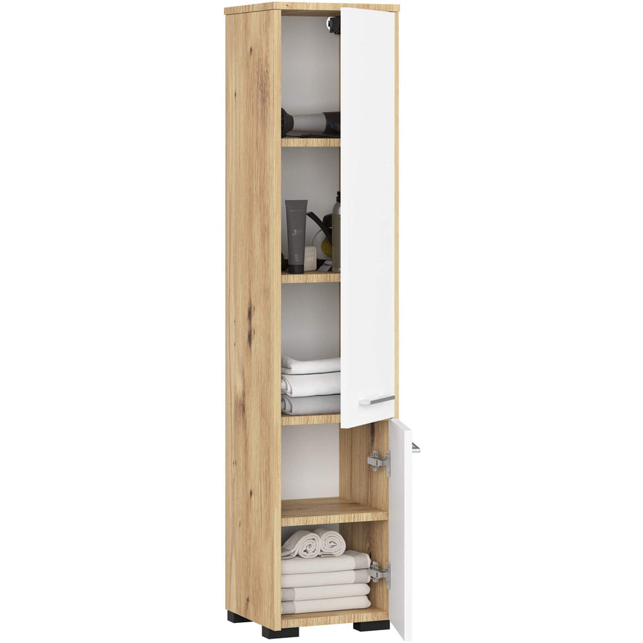 Badezimmer-Hochschrank – FIN – Vertikaler Stauraum mit Regalböden